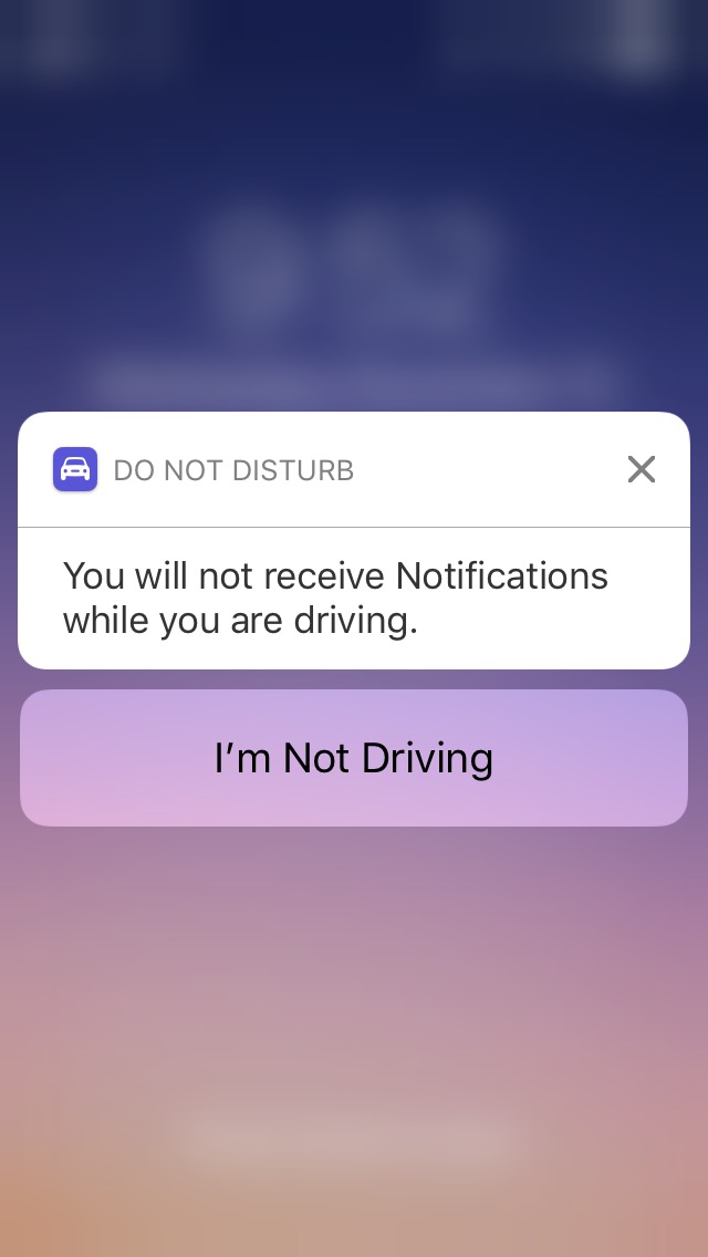 I’m not driving…